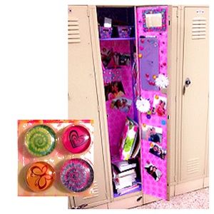 NWT! Pack of 4 Girls Whimsical Glass Locker Magnet